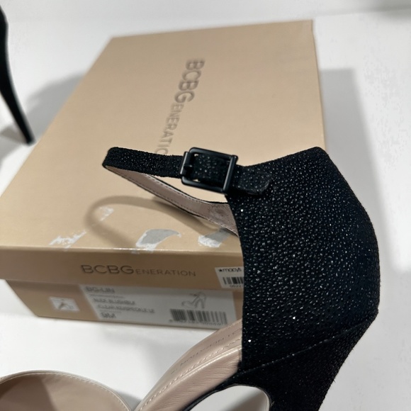 BCBGeneration [ Womens 9 ] Super High‎ Ankle Strap Heels in Nude/ Black - Picture 13 of 15
